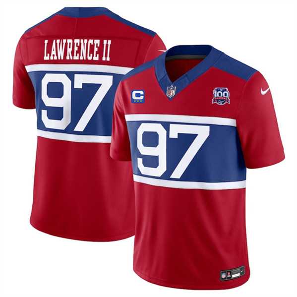 Men & Women & Youth New York Giants #97 Dexter Lawrence II Red 2024 F.U.S.E. Alternate With 3-Star C Patch And 100TH Season Patch Vapor Untouchable Limited Stitched Jersey